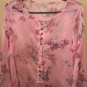 Pink see through shirt